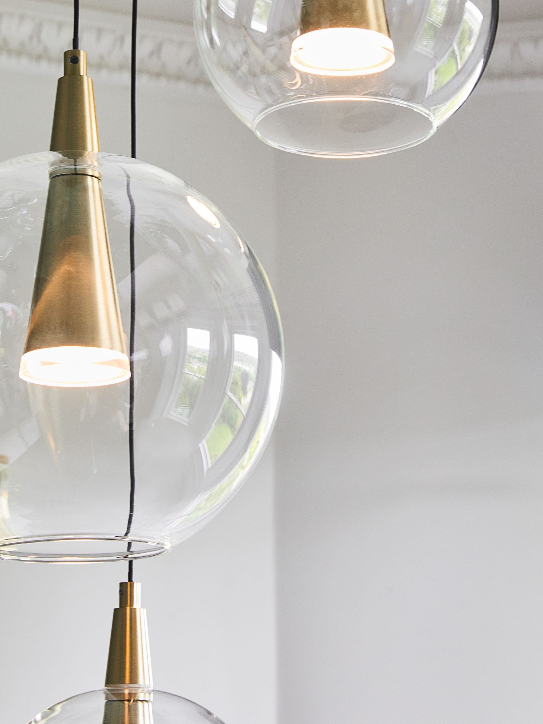 Brass Elara 3 light cluster ceiling light, UK version