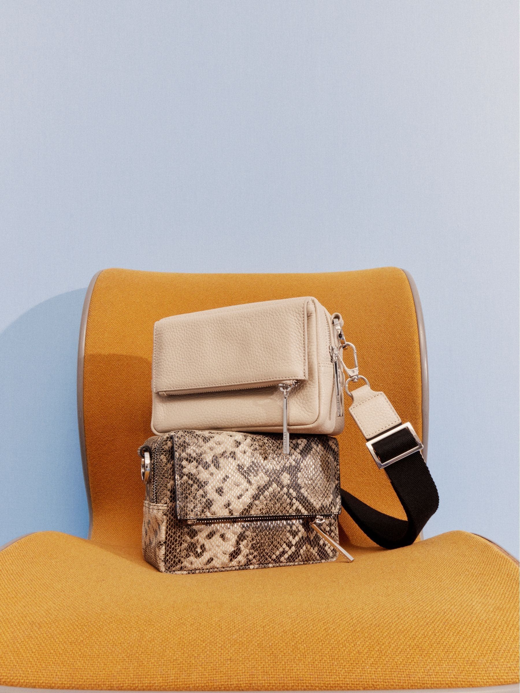 Whistles nude Bibi chocolate cross-body bag, imported from the UK