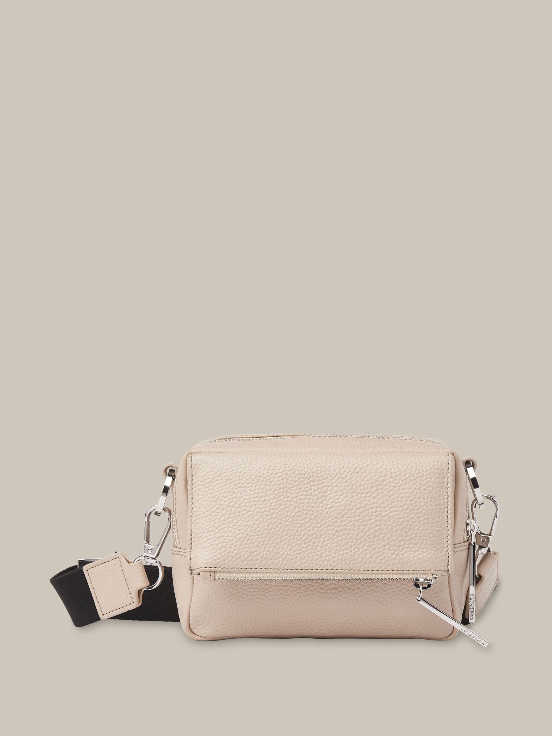 Whistles nude Bibi chocolate cross-body bag, imported from the UK