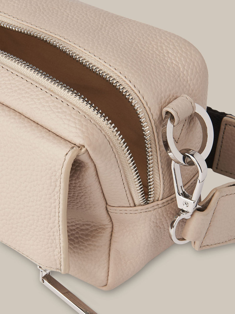 Whistles nude Bibi chocolate cross-body bag, imported from the UK