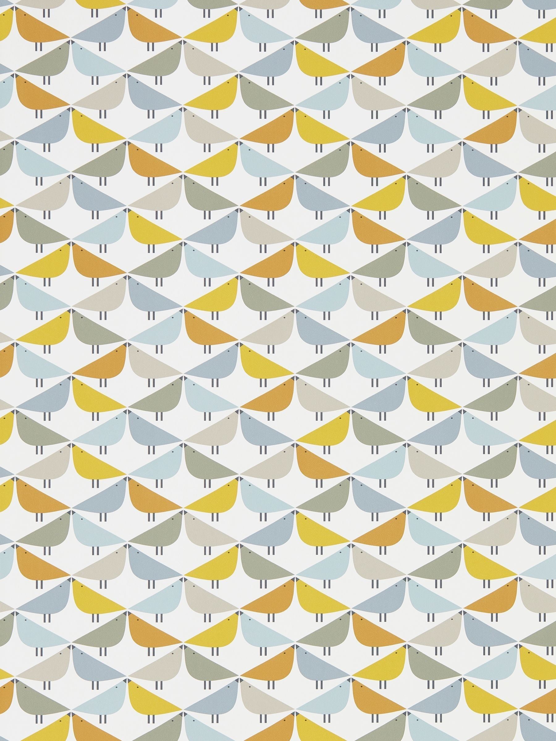 Scion Lintu yellow wallpaper sample, UK version