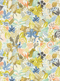 Scion Blue Kumana Tropical Cheetah wallpaper sample, imported from the UK