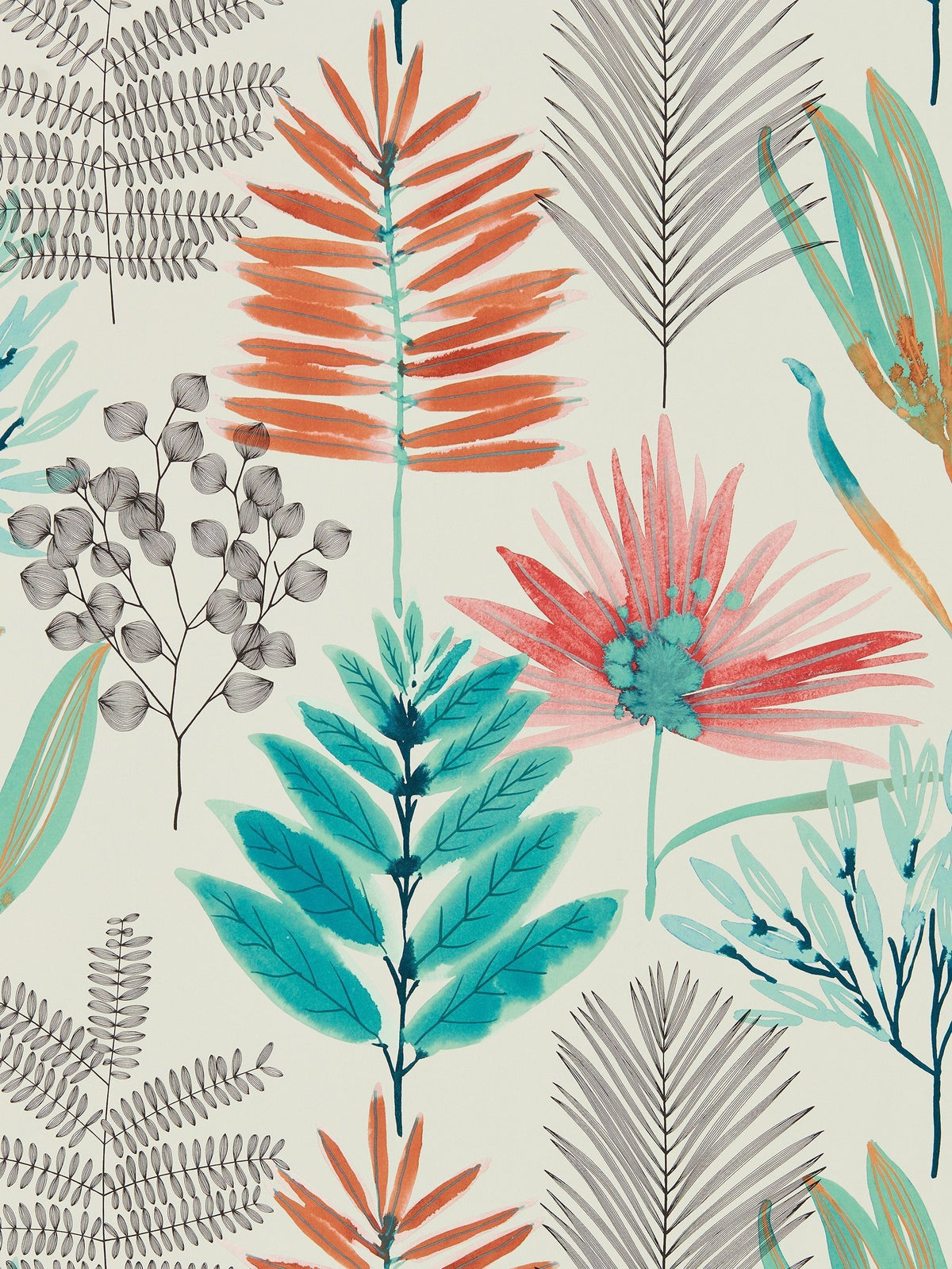 Harlequin orange Yasuni wallpaper roll, UK version