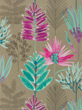 Harlequin blue Yasuni wallpaper with foliage pattern (British brand)