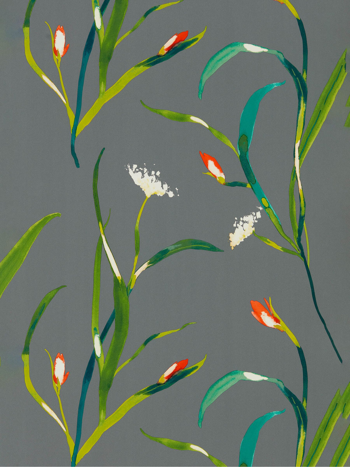 Harlequin Green Saona wallpaper sample, imported from the UK