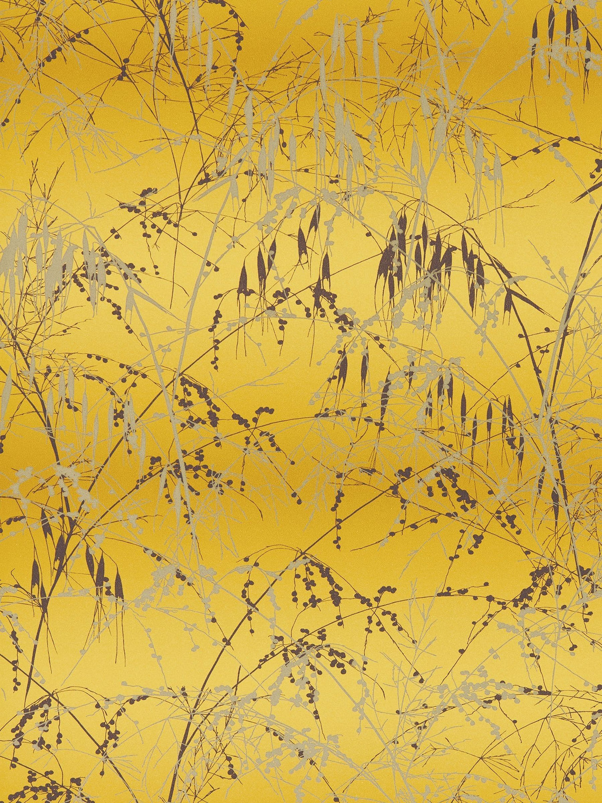 Harlequin yellow meadow grass wallpaper sample (British brand)