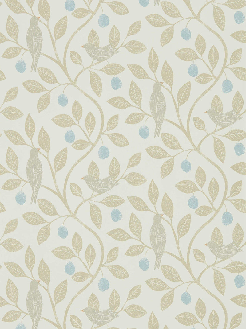 Sanderson Blue Damson wallpaper sample, UK version