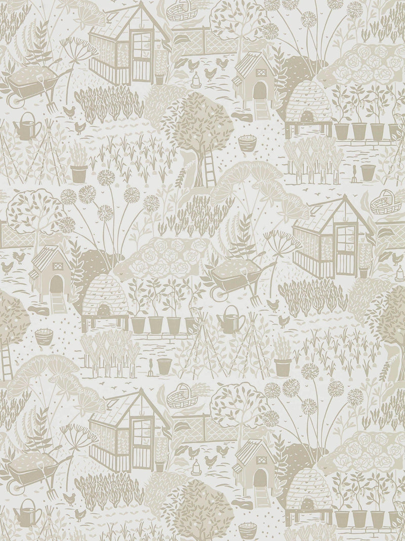 Sanderson Home Natural The Allotment wallpaper sample (British brand)
