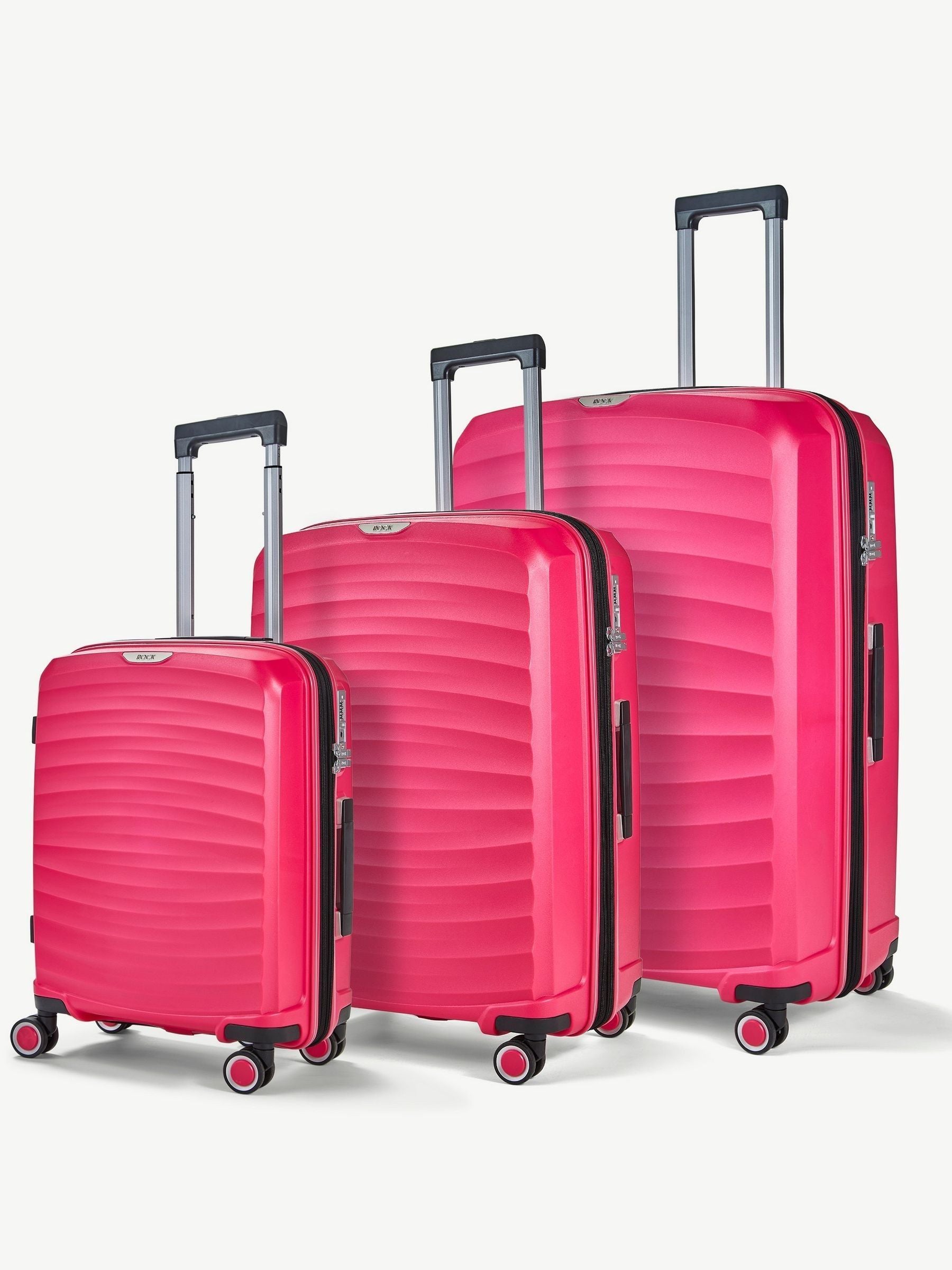 Rock Pink Sunwave 3-piece luggage set - British product