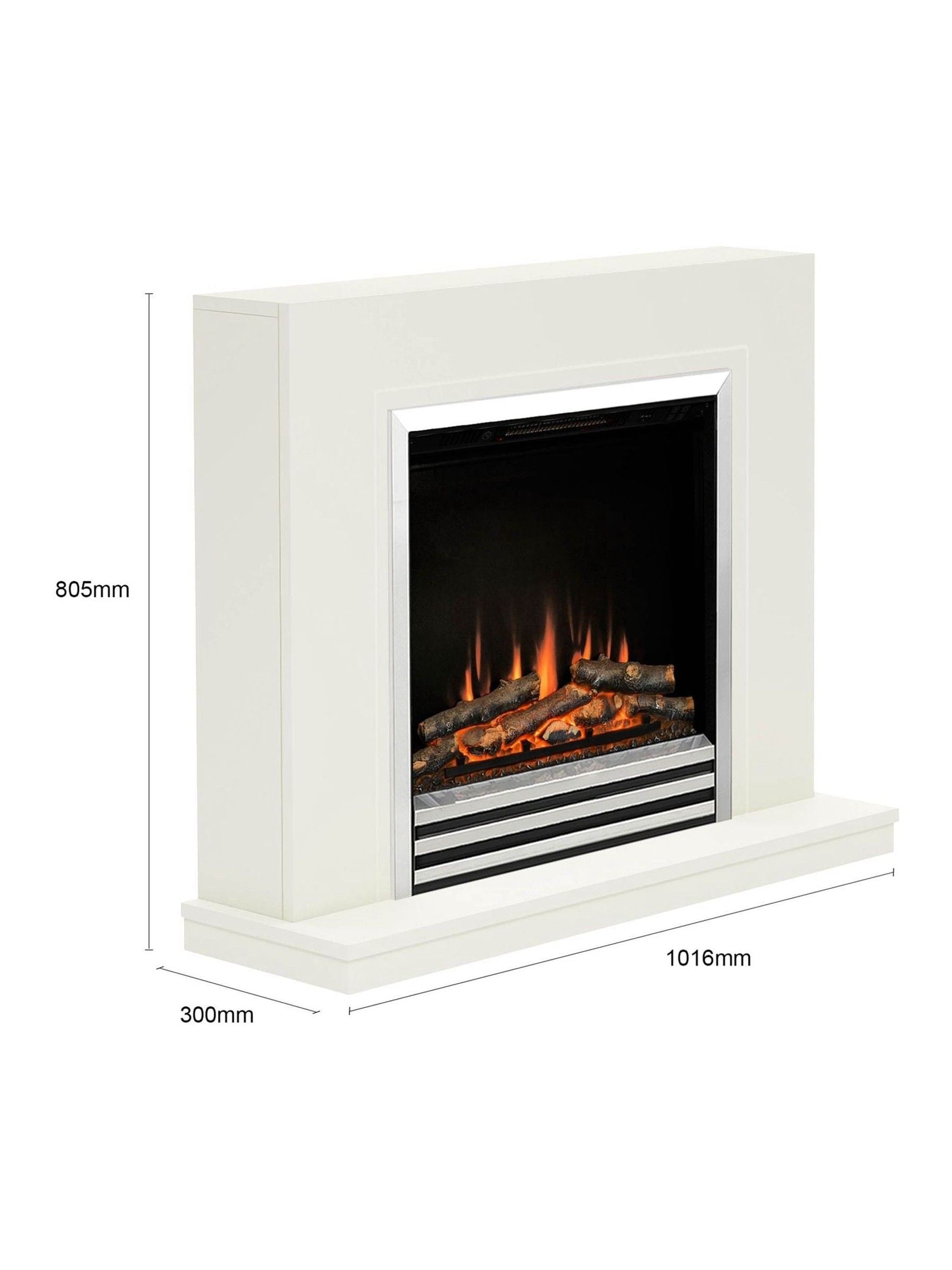 Be Modern White Colby electric fireplace, imported from the UK