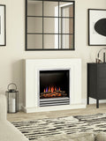 Be Modern White Colby electric fireplace, imported from the UK