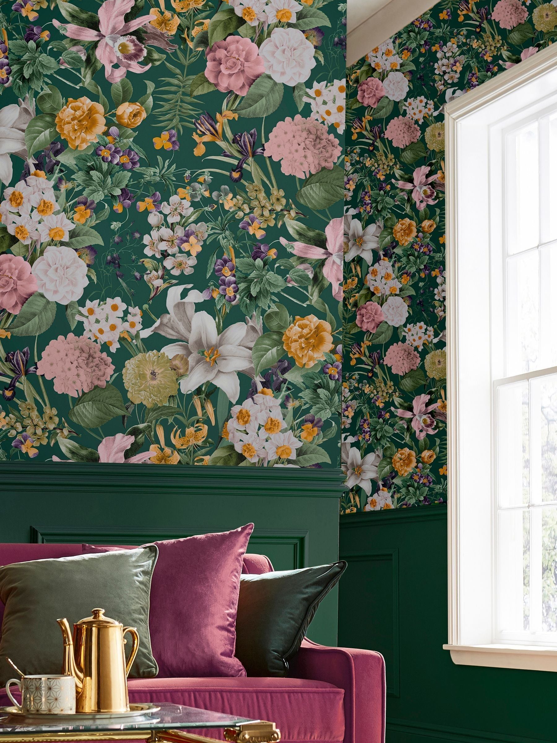 Graham & Brown Glasshouse Midnight Wallpaper 10M