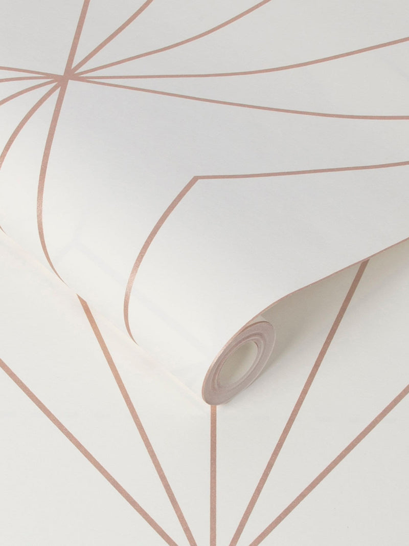 Graham & Brown Harmony Geo wallpaper rose gold, imported from the UK