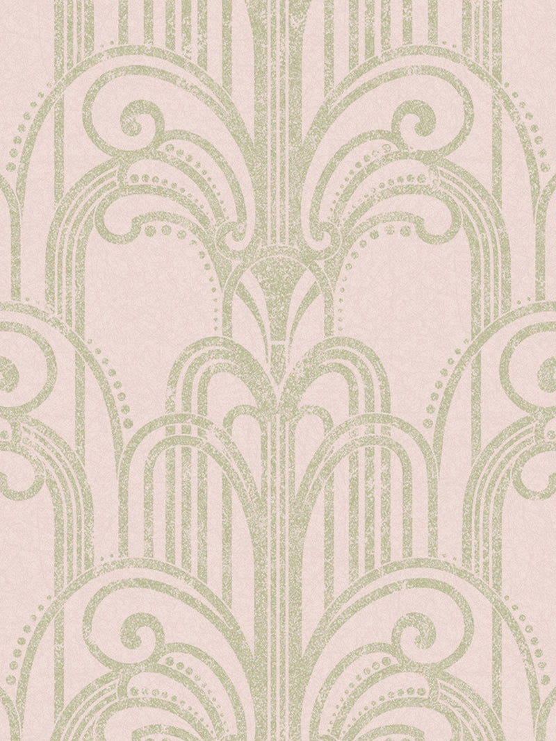 Graham & Brown pink Art Deco wallpaper 10m (British brand)