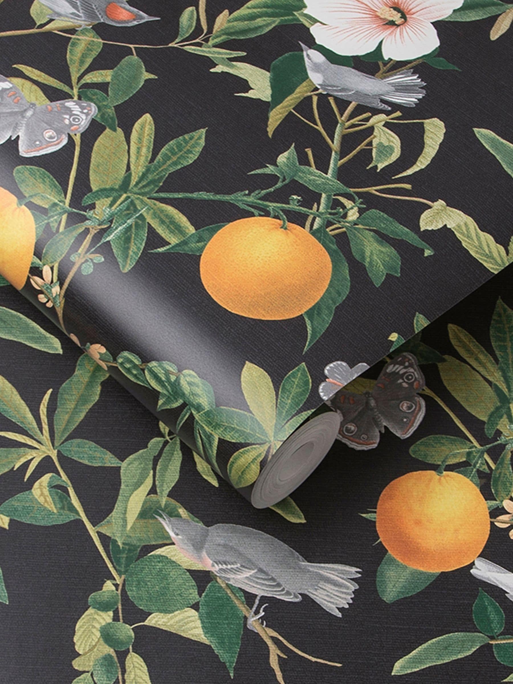 Graham & Brown Black Amalfi wallpaper sample, imported from the UK