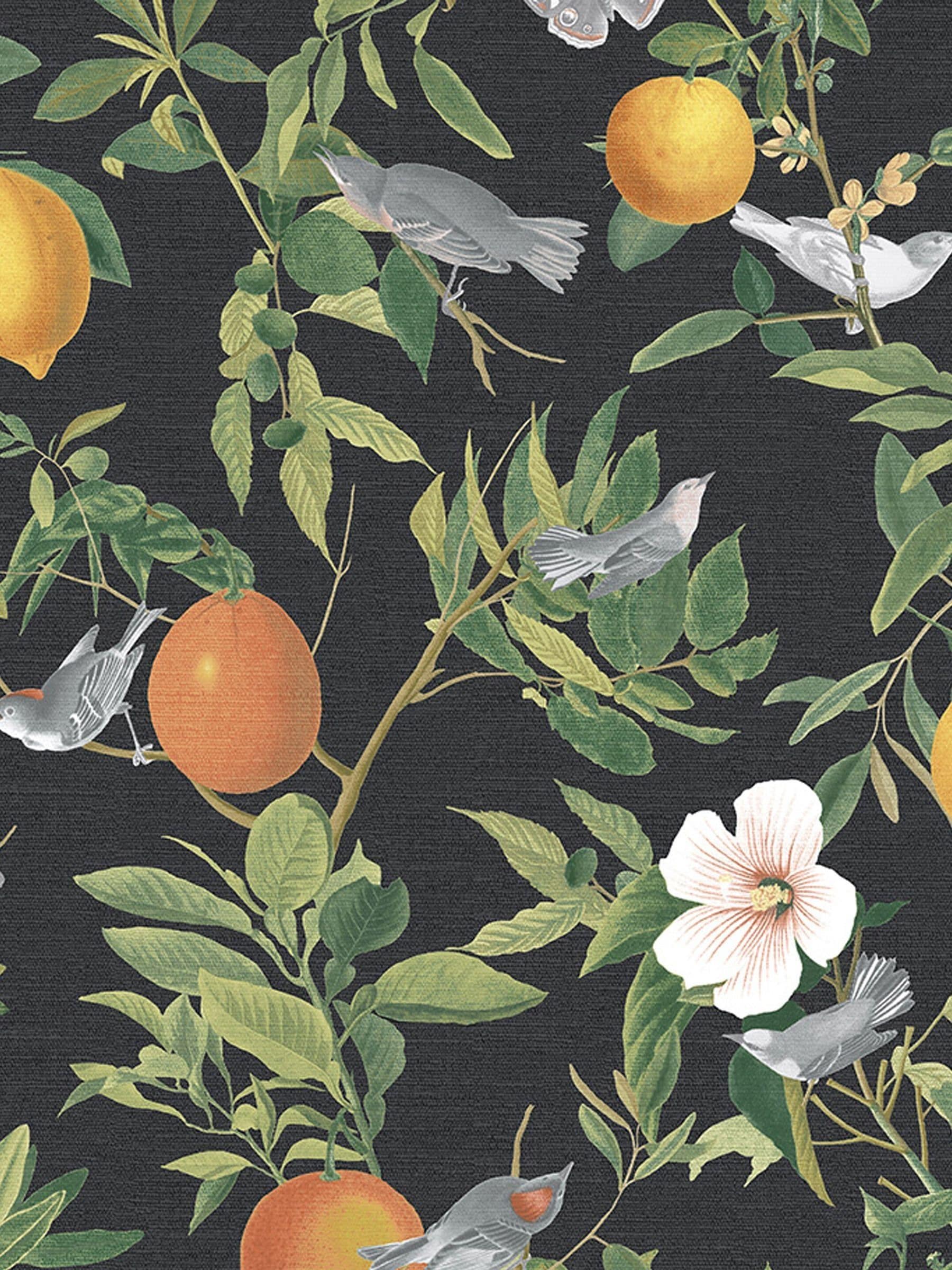 Graham & Brown Black Amalfi wallpaper sample, imported from the UK