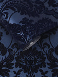 Graham & Brown cobalt blue damask wallpaper sample, British product