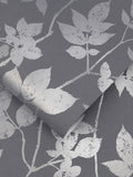 Graham & Brown Luna wallpaper sample in Pepper Grey - British product