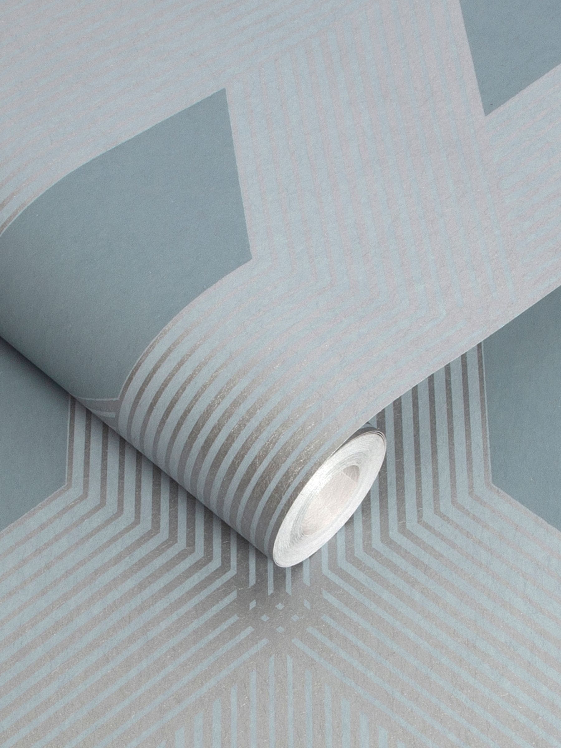 Graham & Brown Deep Sky Blue Lagom Geo wallpaper (British brand)