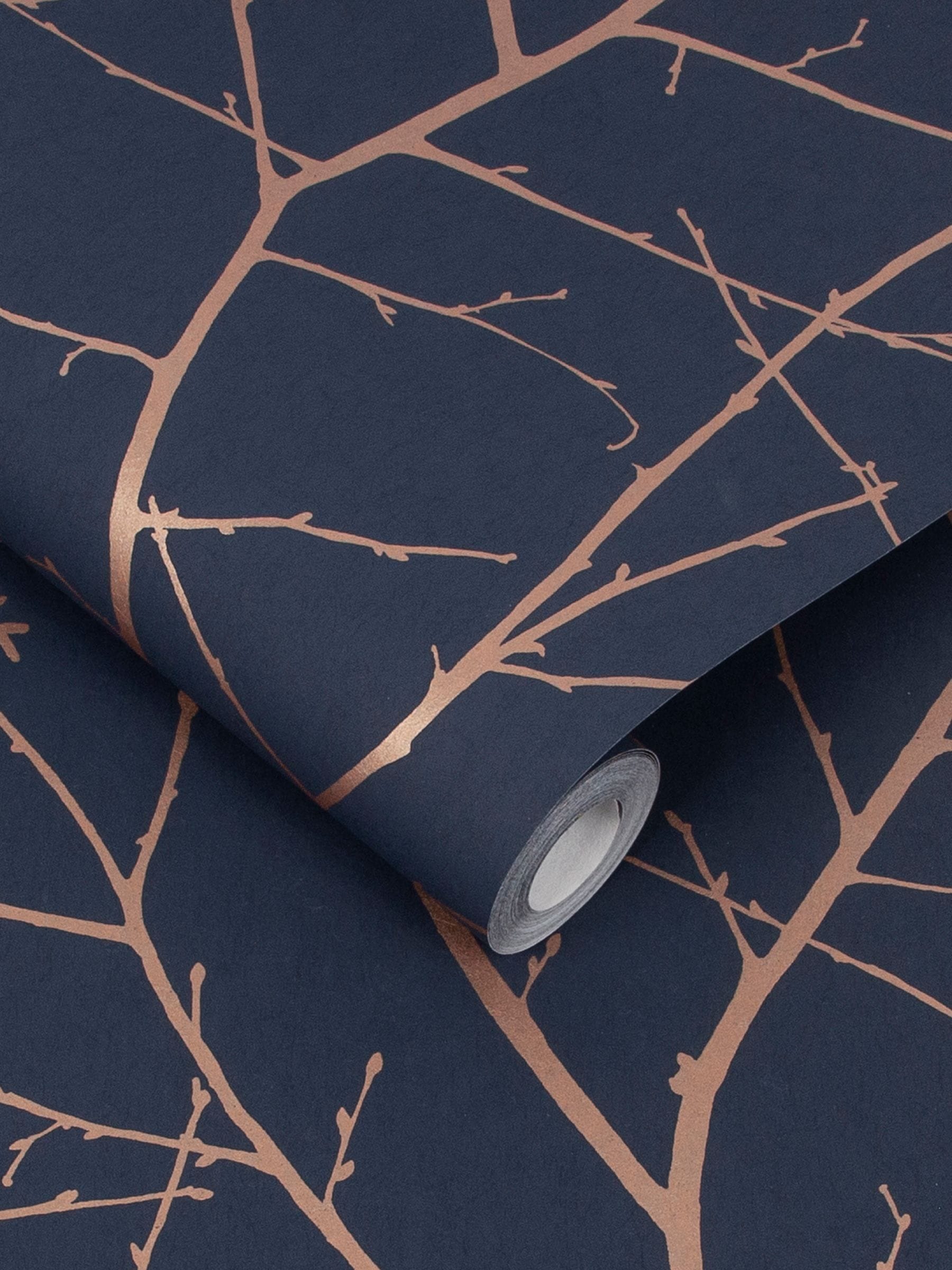Graham & Brown Boreas wallpaper sample midnight blue, imported from the UK