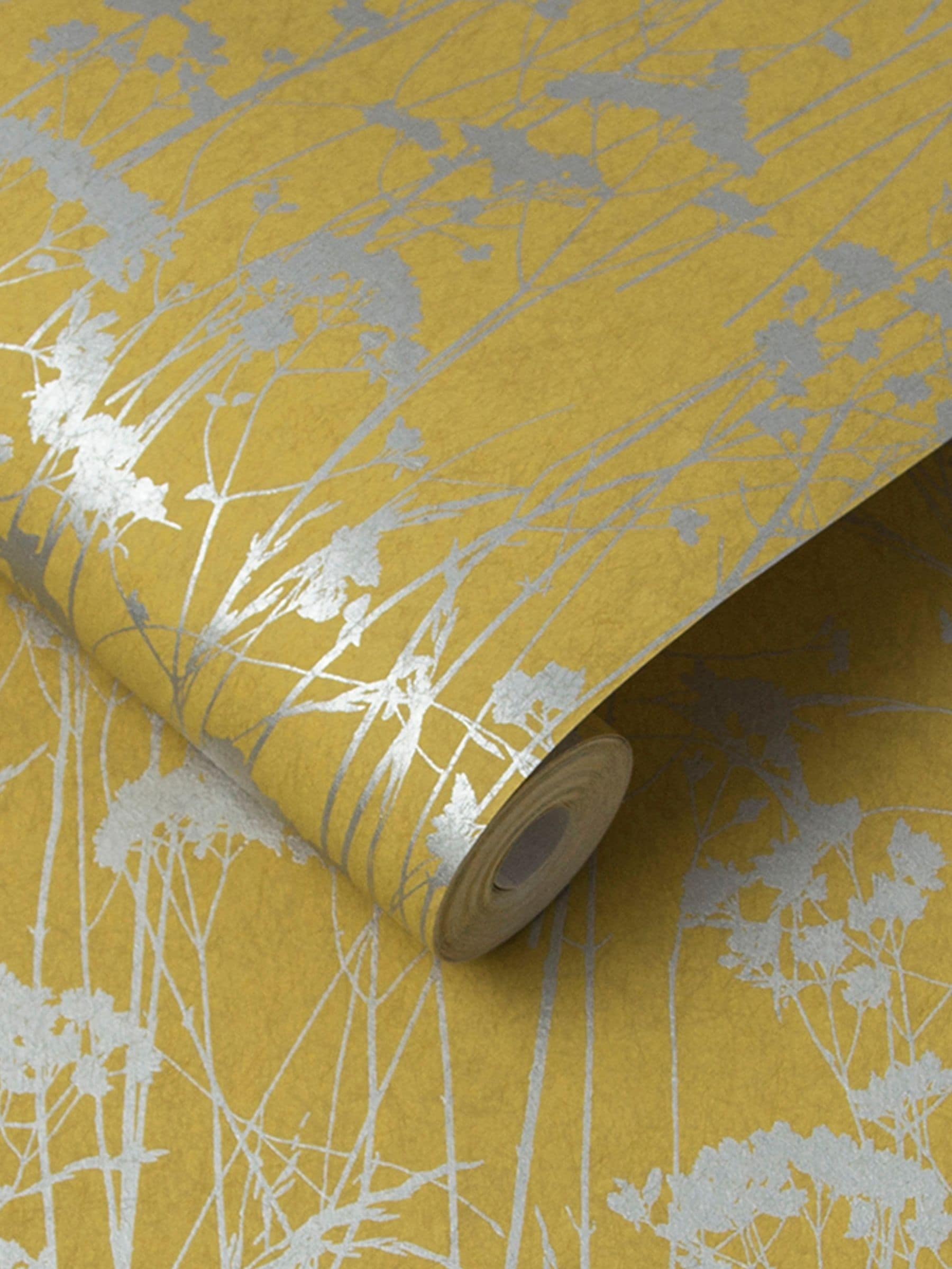 Graham & Brown Summer Yellow Grace Wallpaper, imported from the UK