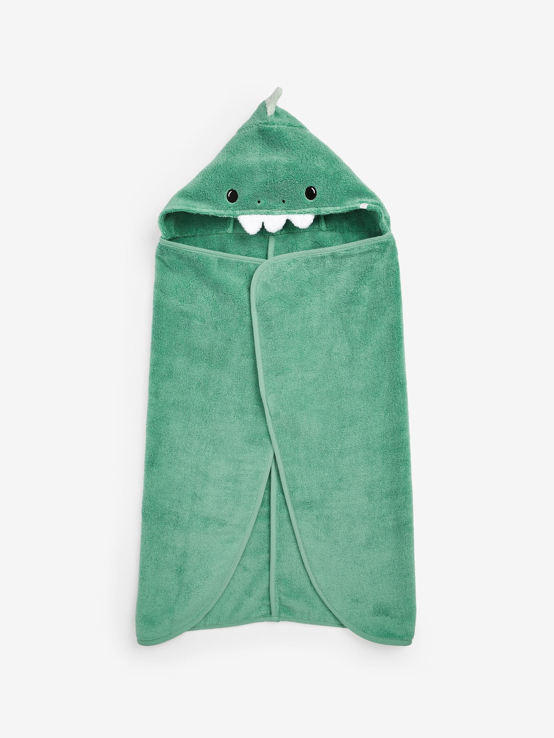 MORI green dino supersoft hooded towel, imported from the UK