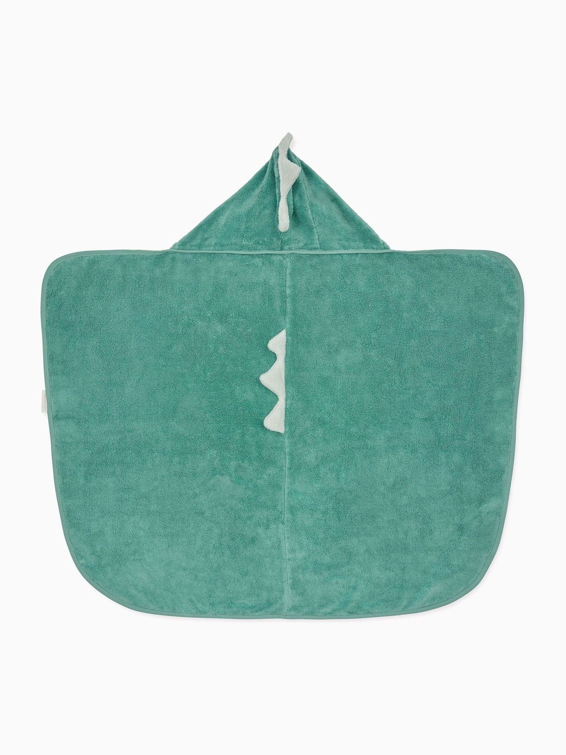 MORI green dino supersoft hooded towel, imported from the UK