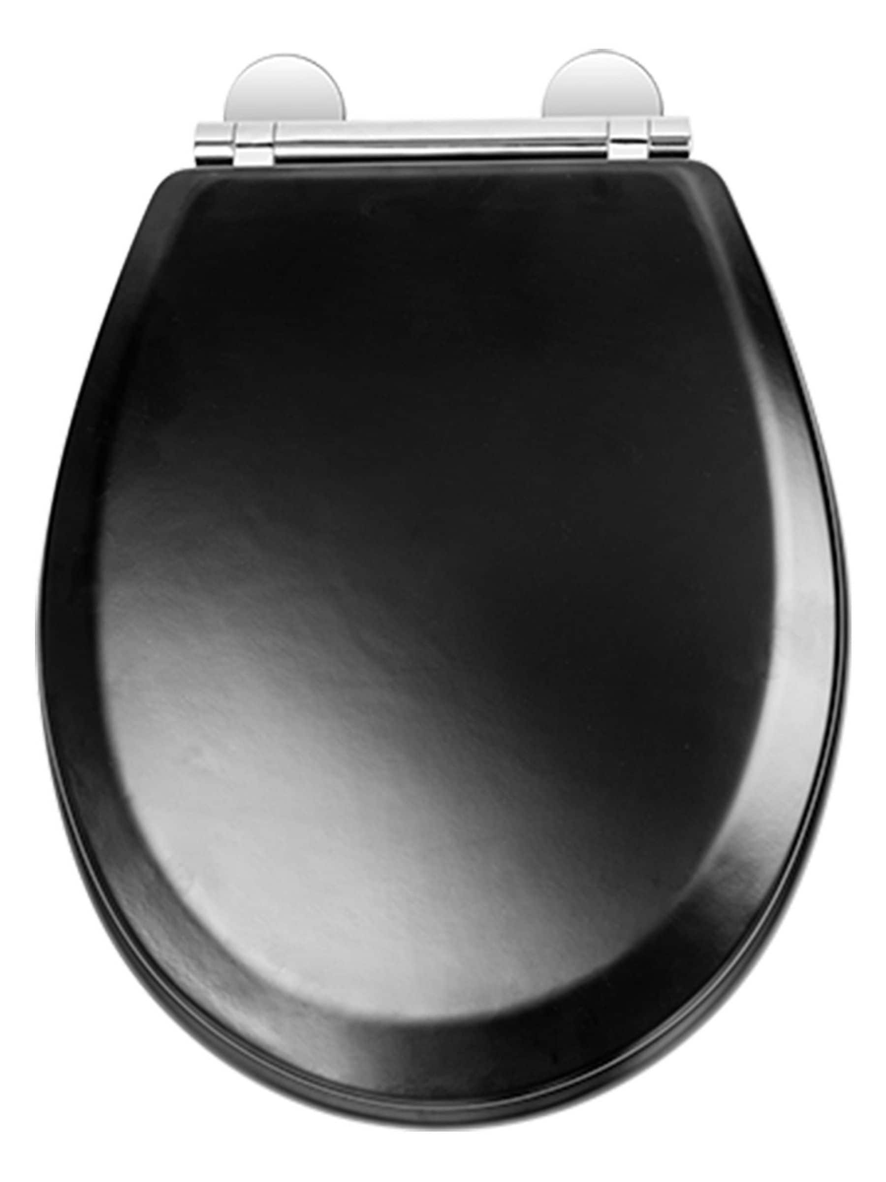 Croydex matte black round toilet seat - British product