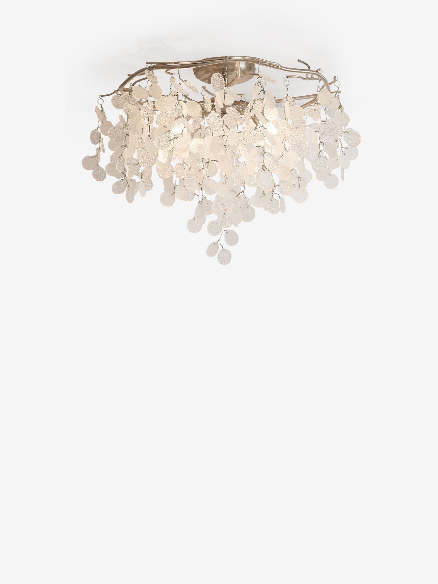 Lunaria 4 Light Flush Ceiling Light brushed chrome glass beads - British product