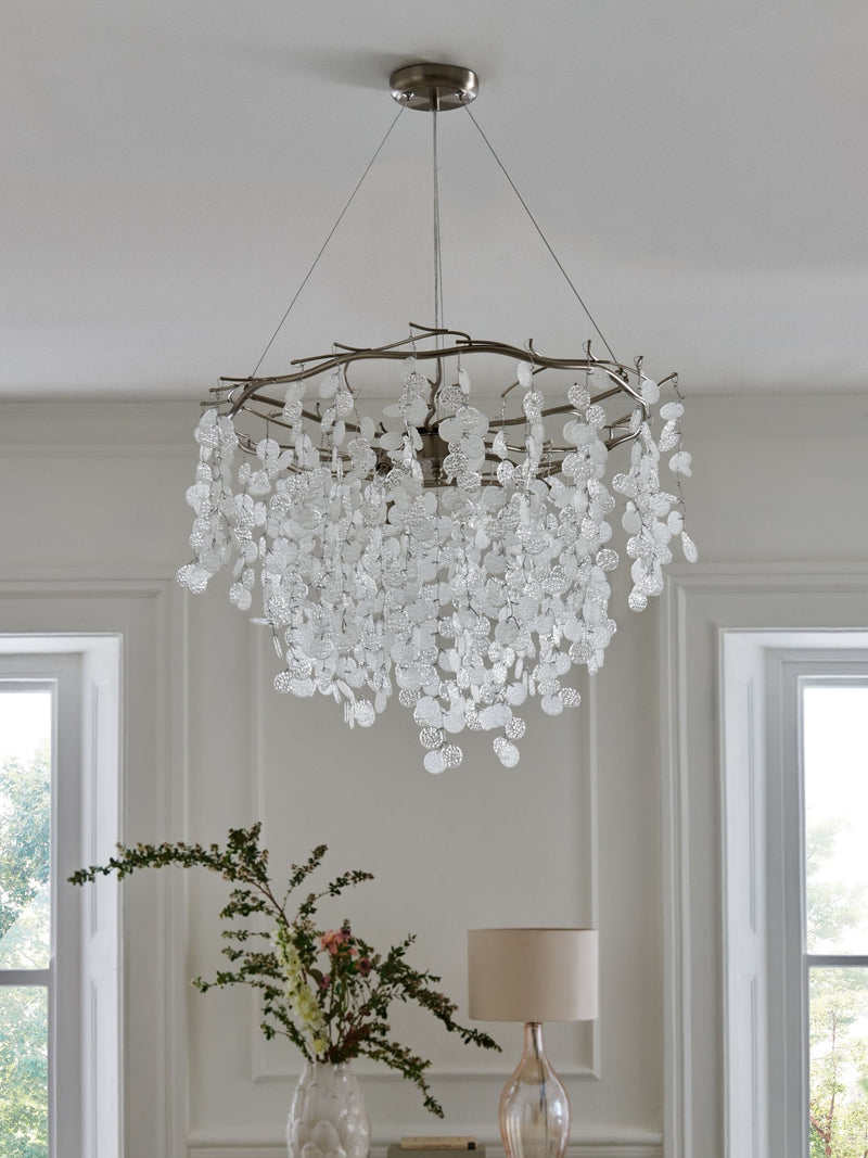 Lunaria 6-light chandelier brushed chrome - British product