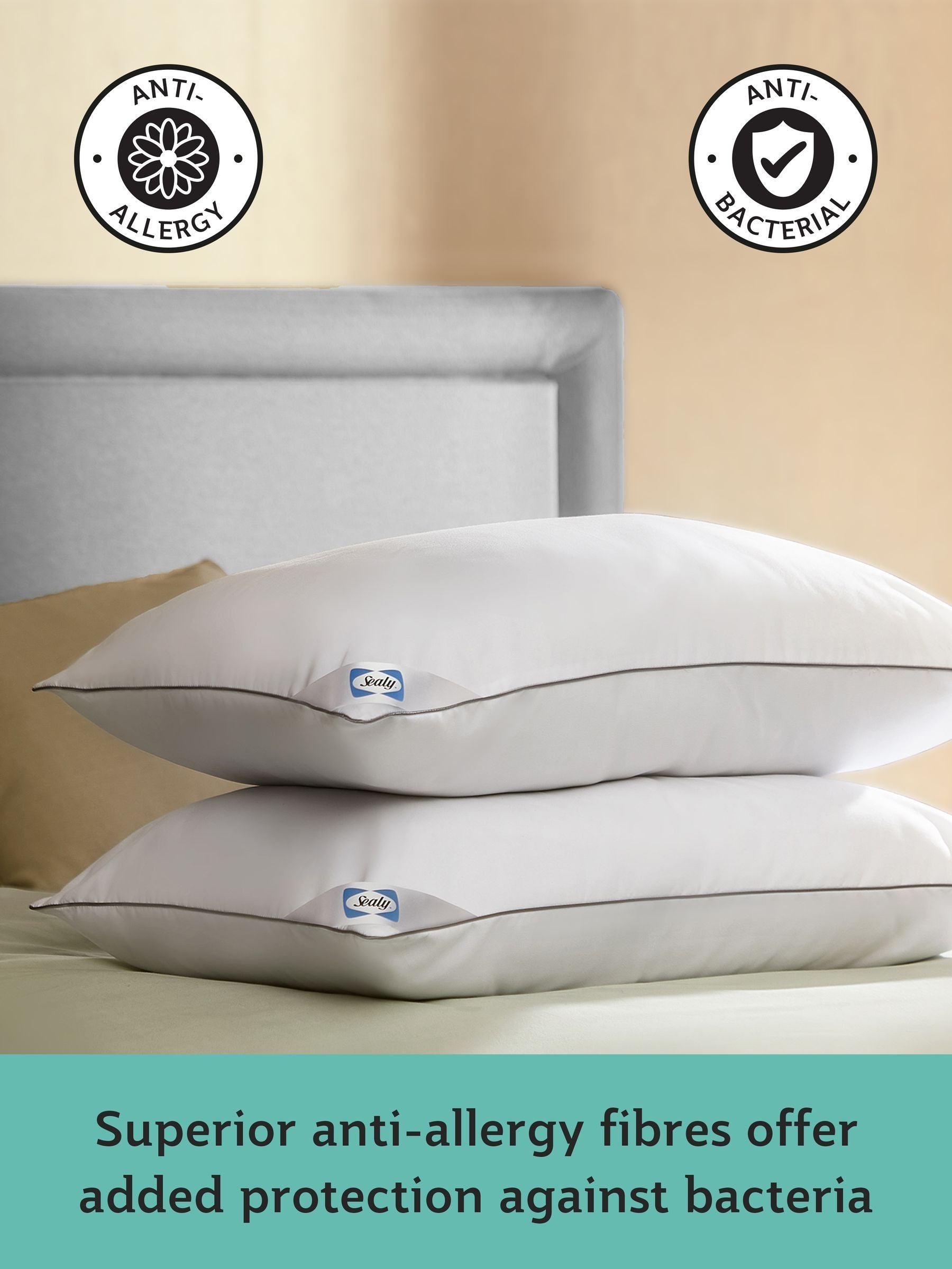 Sealy Anti Allergy Pillows Set of 2 (British brand)