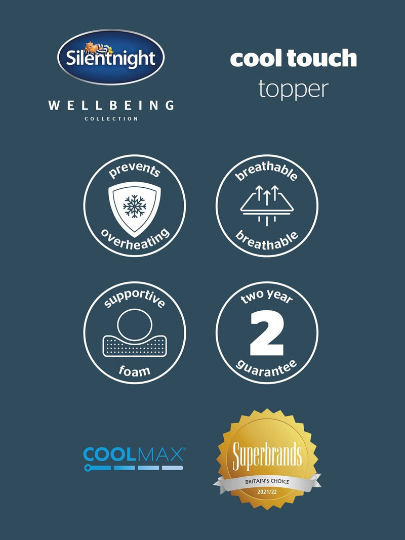 Silentnight White Wellbeing Cool Touch Mattress Topper (British brand)