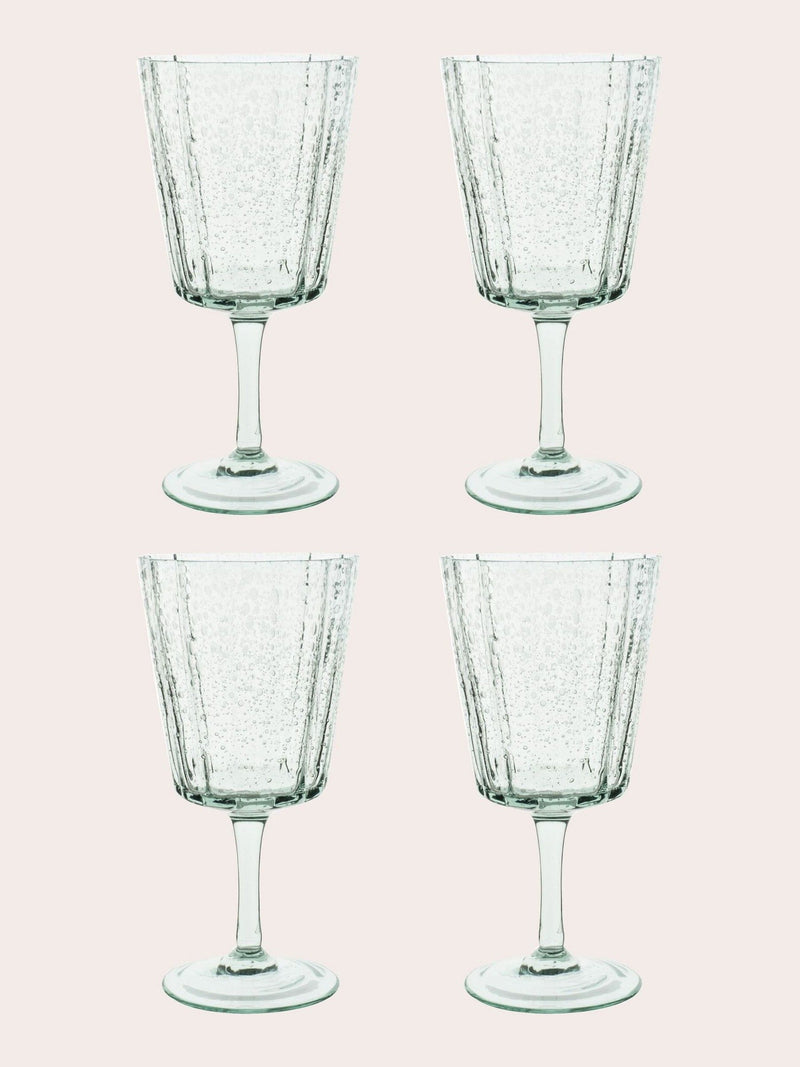 Laura Ashley set of 4 green red wine glasses 38cl, UK version