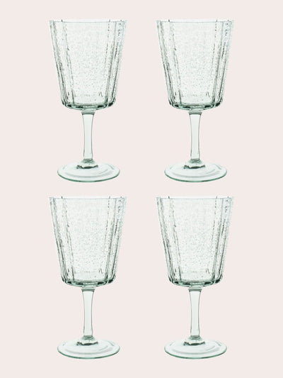 Laura Ashley, lot de 4 verres à vin rouge verts