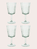 Laura Ashley set of 4 green red wine glasses 38cl, UK version