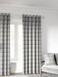 Helena Springfield grey Harriet check curtains with eyelets (British brand)