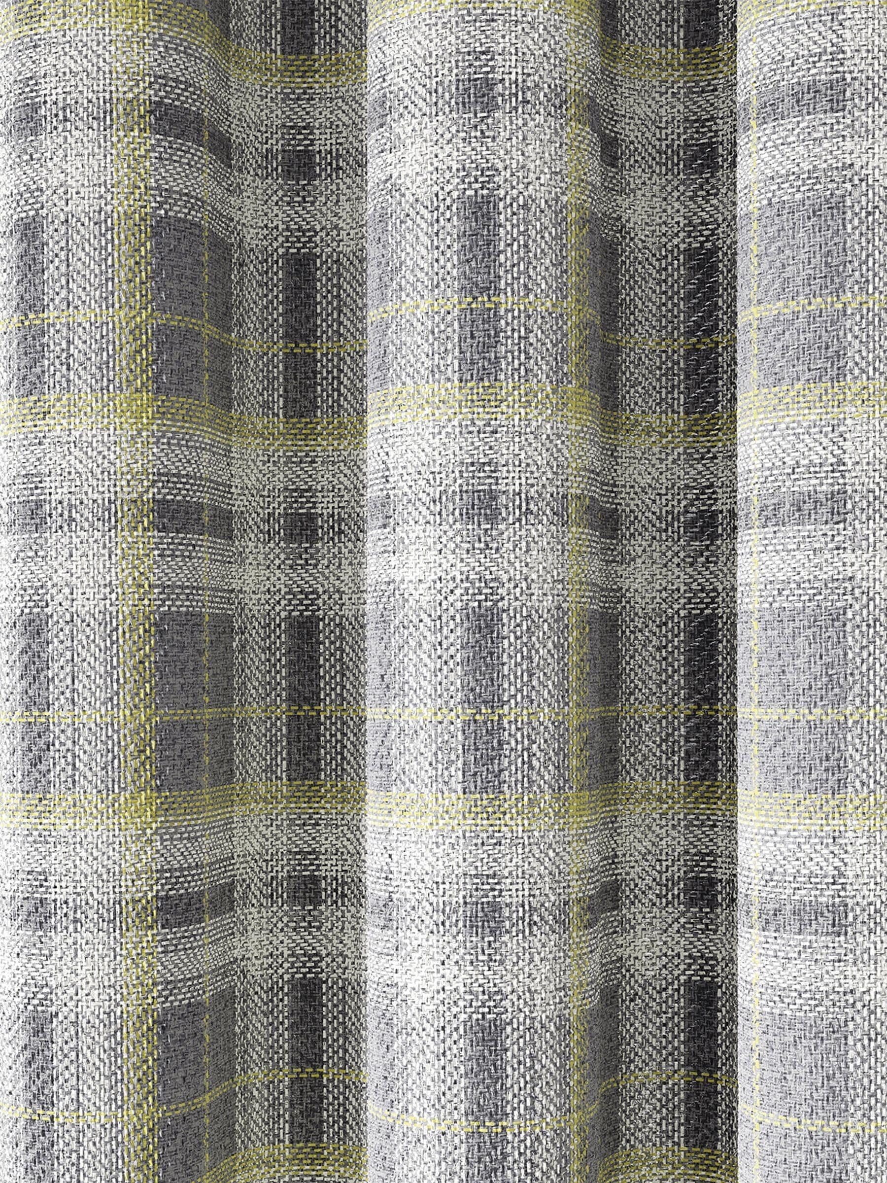 Helena Springfield grey Harriet check curtains with eyelets (British brand)