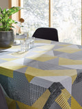 Catherine Lansfield Ochre Yellow Larsson Geo tablecloth 137x178cm - British product
