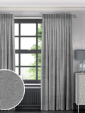 Curtains grey Lazio made-to-measure faux velvet, imported from the UK