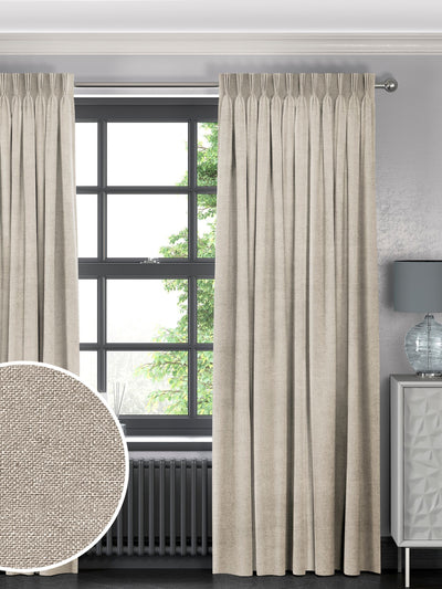 Next Oyster Natural Lazio Made To Measure Curtains- Buy online at McGrocer