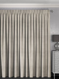 Oyster Natural Lazio faux velvet made to measure curtains - British product