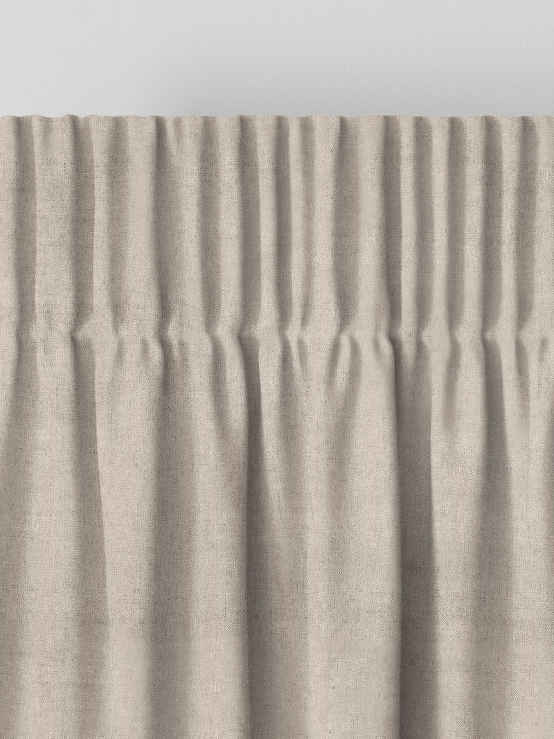 Oyster Natural Lazio faux velvet made to measure curtains - British product