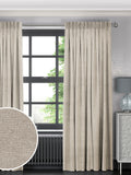 Oyster Natural Lazio faux velvet made to measure curtains - British product