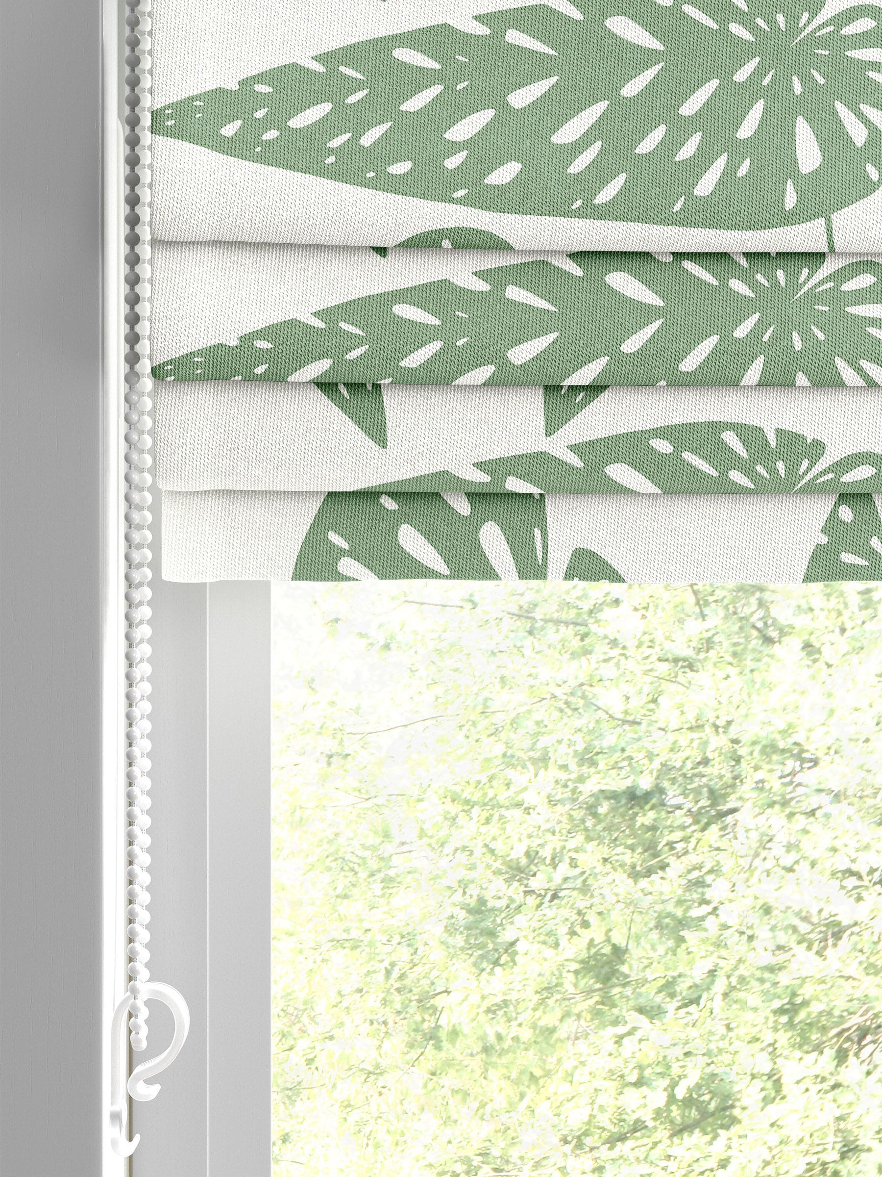 MissPrint green tropics foliage roman blind, UK version