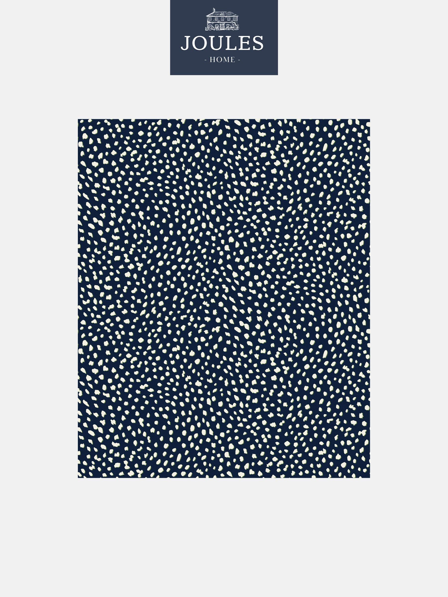 Joules Guinea Spot wallpaper sample in deep French navy, UK version