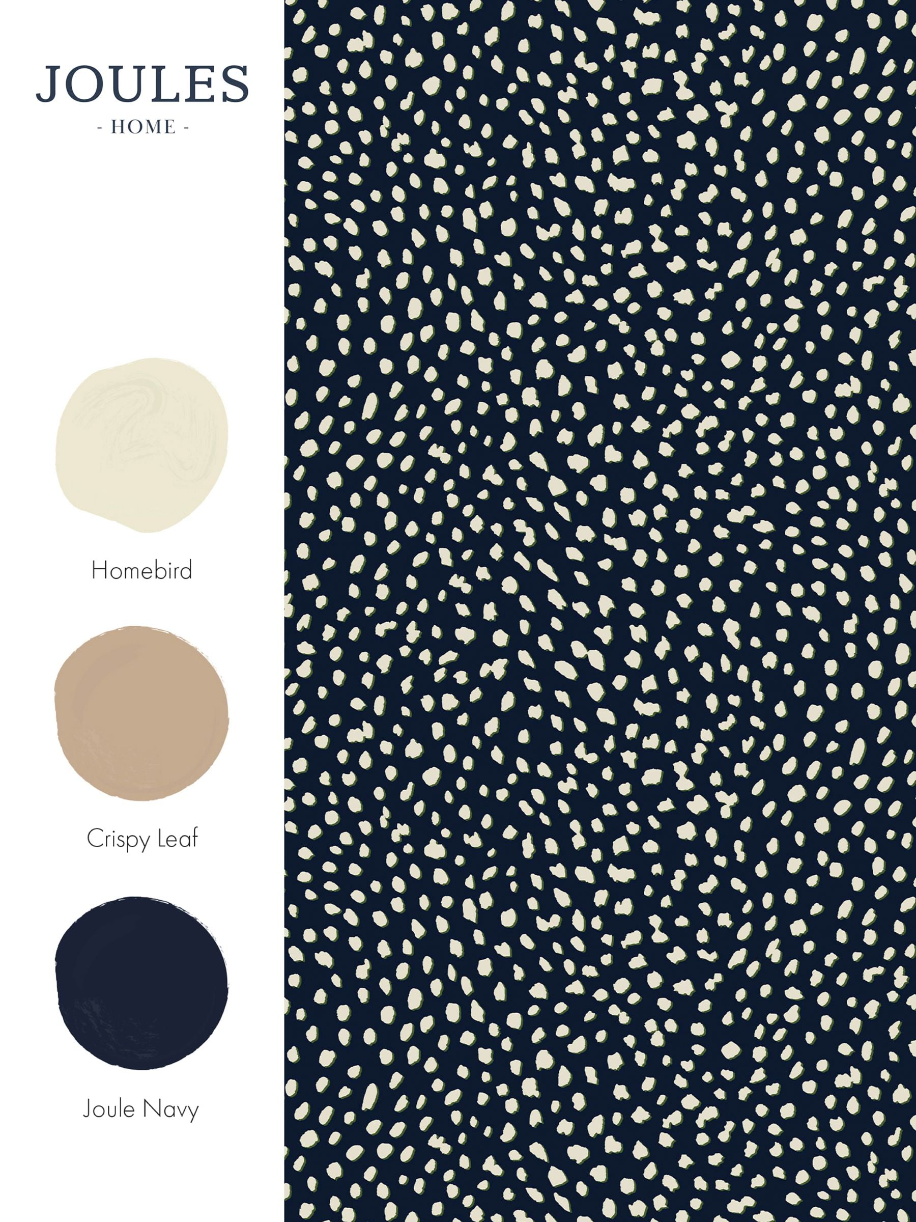Joules Guinea Spot wallpaper sample in deep French navy, UK version