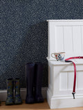 Joules Guinea Spot wallpaper sample in deep French navy, UK version