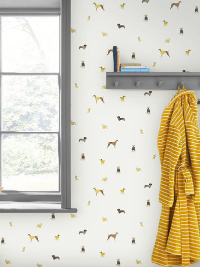 Next Joules Creme Harbour Dogs Wallpaper- Buy online at McGrocer