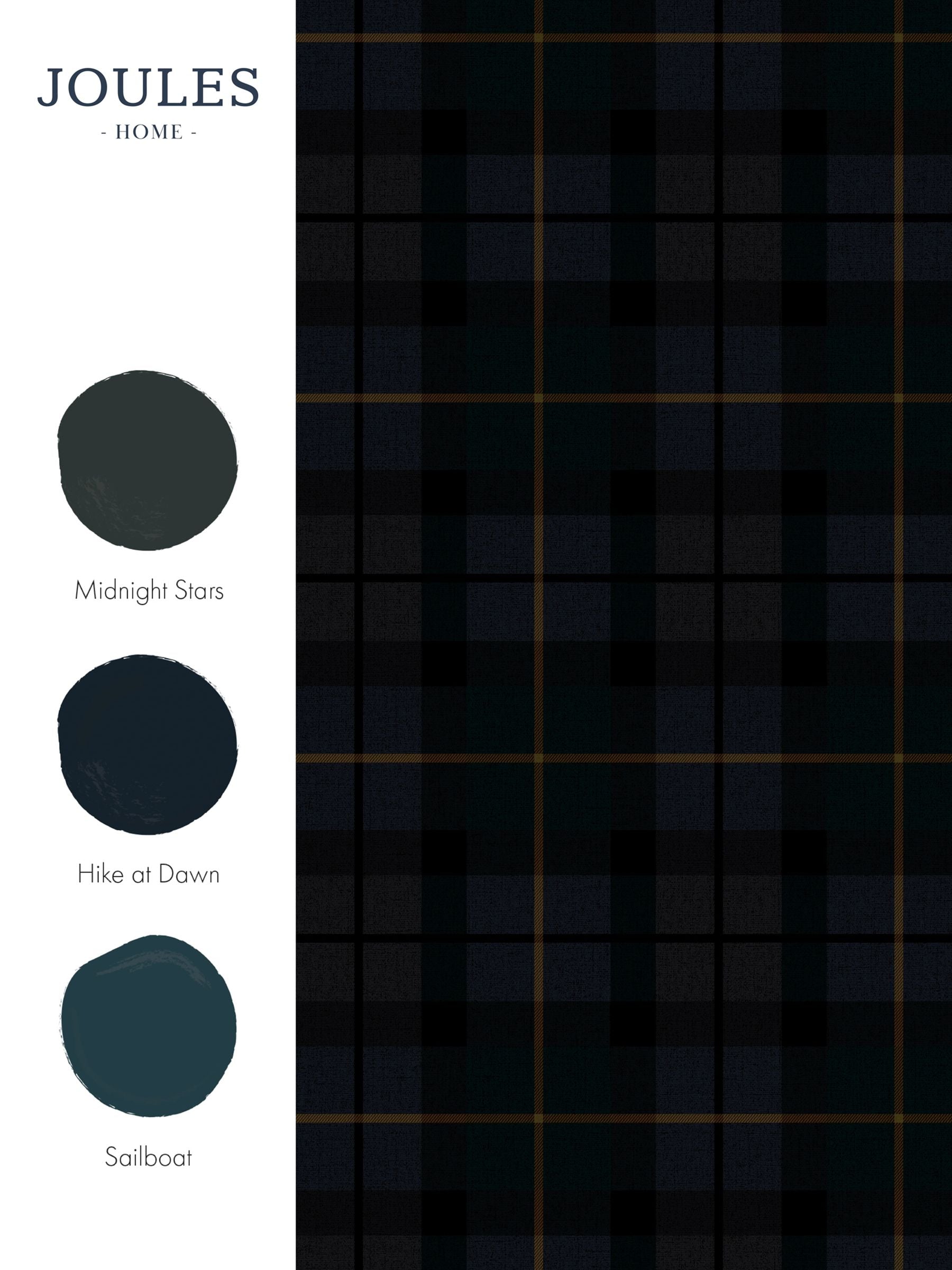 Joules Heritage Blue Rothero Check Wallpaper - British product