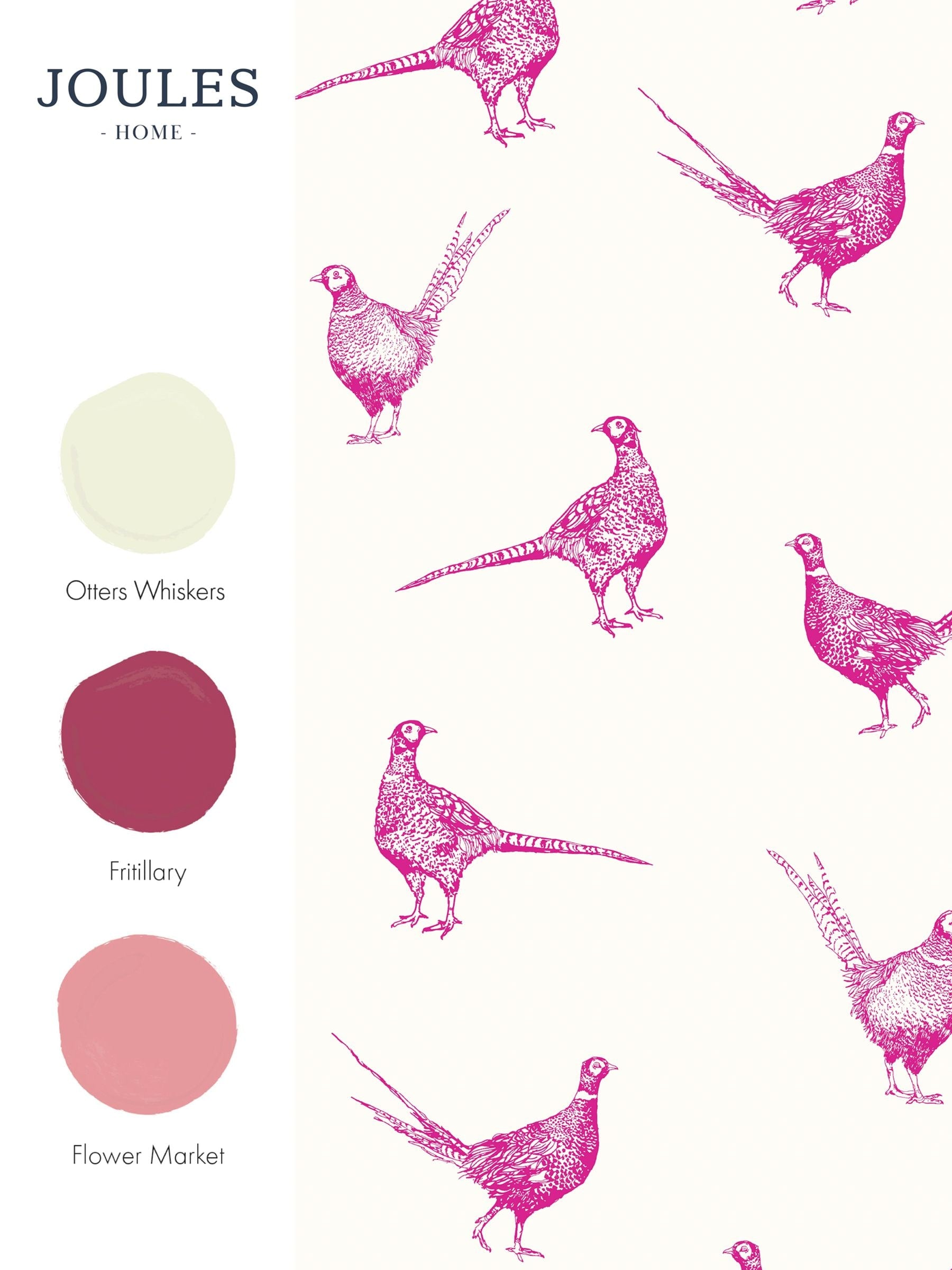 Joules Flirty Pheasants wallpaper bright pink pheasants, imported from the UK